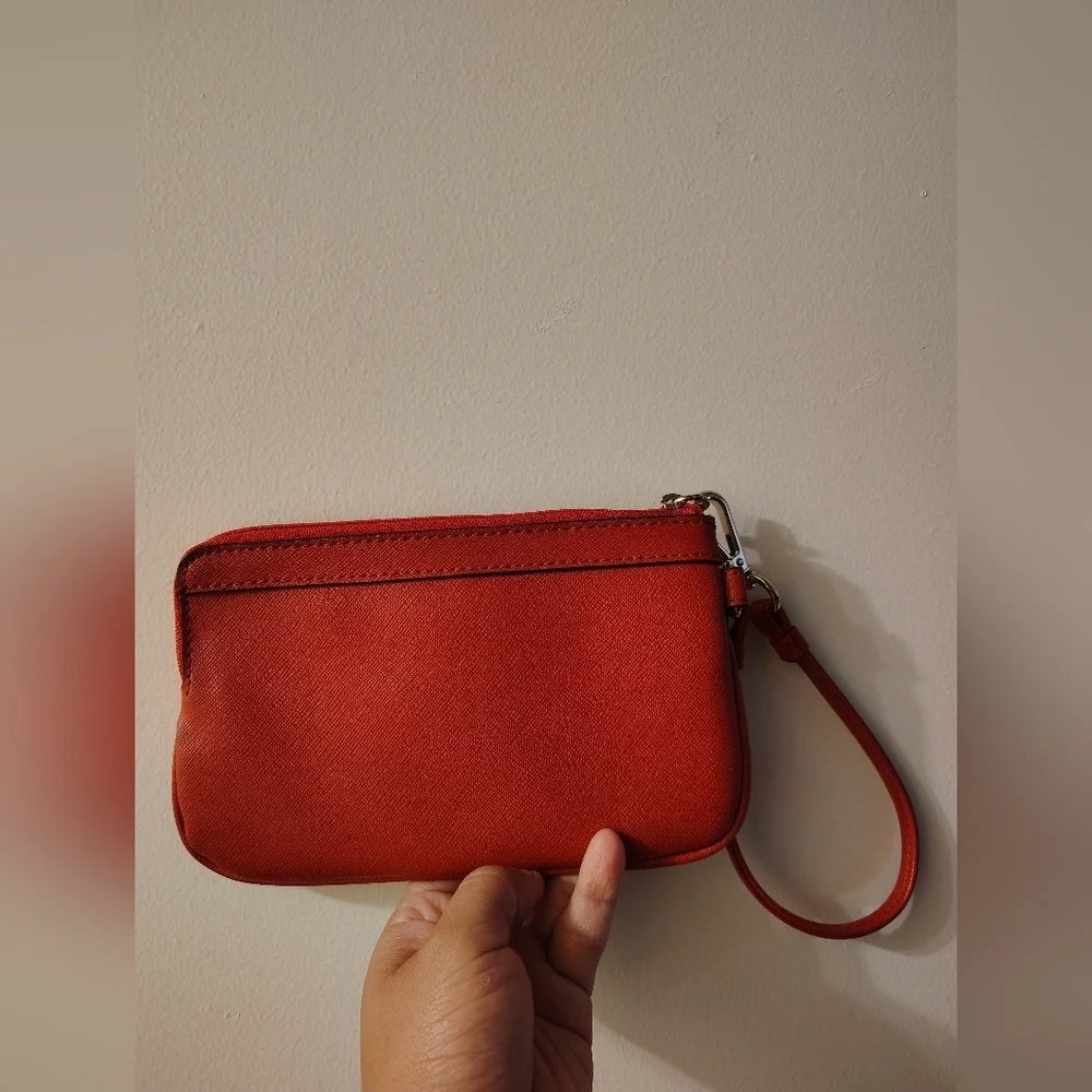 DKNY Vibrant Red Wristlet Clutch